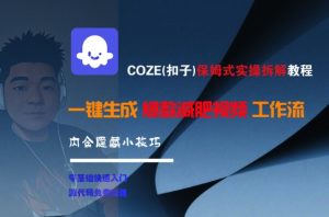COZE(扣子)保姆式实操拆解教程，一键生成爆款减肥视频工作流，批量产出高质量视频-财仔梦想资源网