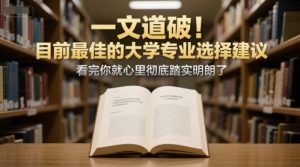 付费文章：一文道破！目前最佳的大学专业选择建议，看完你就心里彻底踏实明朗了-财仔梦想资源网