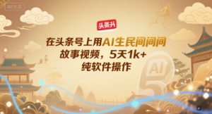 在头条号上用AI生民间故事视频，5天1k+，纯软件操作-财仔梦想资源网
