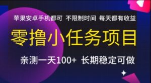 零撸小任务项目，苹果安卓手机都可以做，不限制时间，每天都有收益【揭秘】-财仔梦想资源网