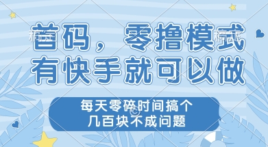 首码零撸项目，有快手就可以做，每天业务时间搞个几张不是问题【揭秘】-财仔梦想资源网