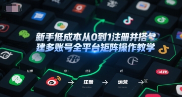 新手低成本从0到1注册并搭建多账号全平台矩阵操作教学，手机号-邮箱-IP-工具-财仔梦想资源网