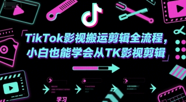 TikTok影视搬运剪辑全流程，小白也能学会从TK影视剪辑-财仔梦想资源网