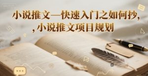 小说推文—快速入门之如何抄，小说推文项目规划-财仔梦想资源网