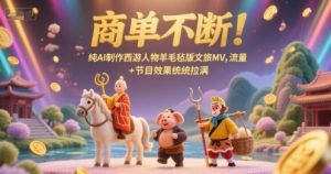 商单不断！纯AI制作西游人物羊毛毡版文旅MV，流量+节目效果统统拉满-财仔梦想资源网