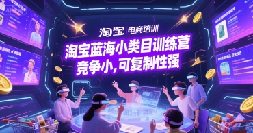 淘宝蓝海小类目训练营，竞争小，可复制性强-财仔梦想资源网