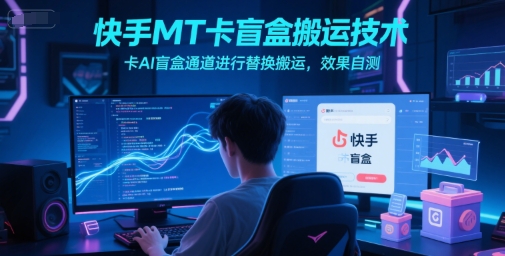 快手MT卡盲盒搬运技术，卡AI盲盒通道进行替换搬运，效果自测-财仔梦想资源网