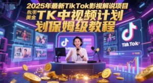 2025年最新TikTok影视解说项目，新手也能挣美金，TK中视频计划保姆级教程-财仔梦想资源网