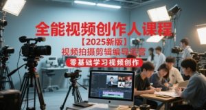全能视频创作人课程【2025新版】视频拍摄剪辑编导运营，零基础学习视频创作-财仔梦想资源网