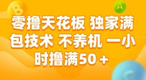 零撸天花板，独家满包技术，不用养机，一小时撸满50+，收益稳定【揭秘】-财仔梦想资源网
