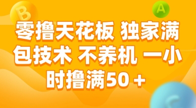 零撸天花板，独家满包技术，不用养机，一小时撸满50+，收益稳定【揭秘】-财仔梦想资源网