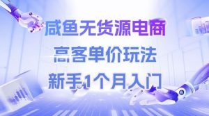 咸鱼无货源电商，高客单价玩法，新手1个月入门-财仔梦想资源网