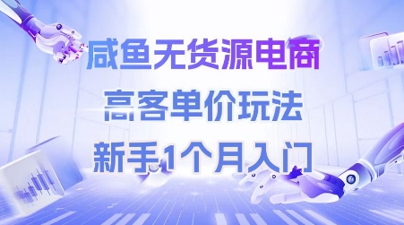 咸鱼无货源电商，高客单价玩法，新手1个月入门-财仔梦想资源网
