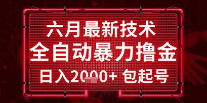 六月最新技术全自动暴力撸金，稳定日入2k+包起号，长期稳定【揭秘】-财仔梦想资源网