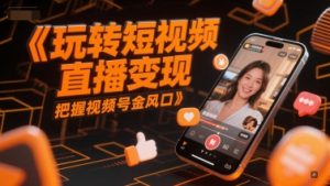 玩转短视频直播变现,把握视频号金风口-财仔梦想资源网