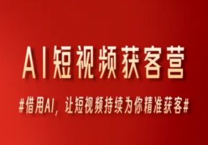 AI短视频获客营，借用AI，让短视频持续为你精准获客-财仔梦想资源网