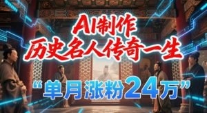 暴力起号！用AI制作历史名人传奇一生，单月涨粉24W，涨粉+变现赛道黑马来了-财仔梦想资源网