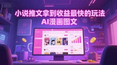 小说推文拿到收益最快的玩法，AI漫画图文-财仔梦想资源网