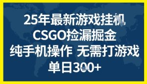 25年CSGO游戏搬砖，全自动挂G，不需要玩游戏，手机操作日入3张+【揭秘】-财仔梦想资源网