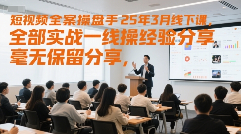 短视频全案操盘手25年3月线下课，全部实战一线操盘手经验分享，毫无保留分享，全是干货-财仔梦想资源网