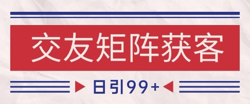 小红书某音交友赛道引流获客自热矩阵日引200+【揭秘】-财仔梦想资源网