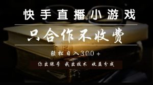 快手直播小游戏，只合作不收费，你出账号我出技术，分润模式【揭秘】-财仔梦想资源网