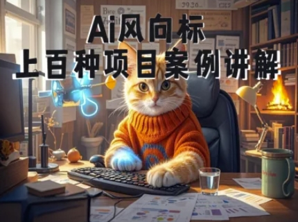 Ai风向标-附100种项目案例玩法-0基础小白到大神ai视频商业应用教学-财仔梦想资源网