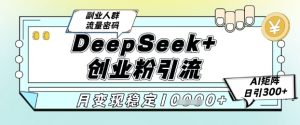 DeepSeek+创业粉精准引流，全新分享课4.0玩法，AI矩阵日引300+，多种变现方式，稳定月入1W-财仔梦想资源网
