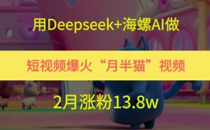 用Deepseek+海螺AI做短视频爆火“月半猫”视频，2月涨粉13.8w-财仔梦想资源网