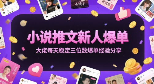 小说推文新人爆单大佬每天稳定三位数爆单经验分享-财仔梦想资源网