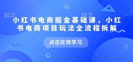 小红书电商掘金课，小红书电商项目玩法全流程拆解（更新5月）-财仔梦想资源网