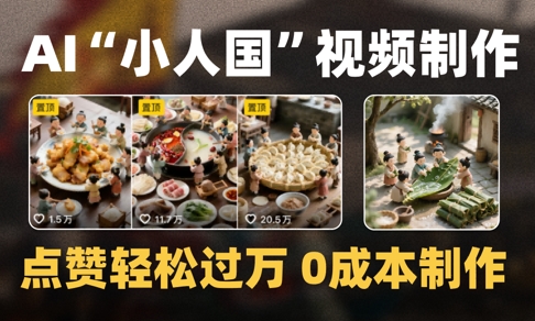 爆款1000W+播放微缩景观迷你小人国AI视频0成本制作全流程教学-财仔梦想资源网