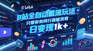 B站全自动截流玩法只要你有同行就能获客，日变现1k+【揭秘】-财仔梦想资源网