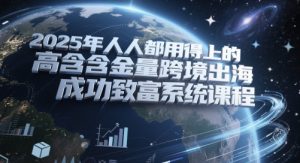 2025年人人都用得上的高含金量跨境出海成功致富系统课程-财仔梦想资源网