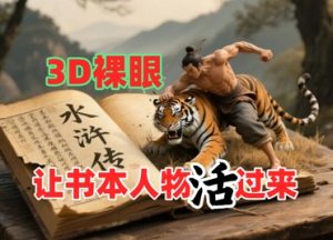 书本人物裸眼3D视频，新的玩法，流量超猛，保姆级教程-财仔梦想资源网