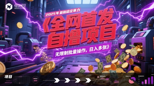 全网首发，2025年最新稳定暴力全自动自撸项目，无限制批量操作，日入多张【揭秘】-财仔梦想资源网