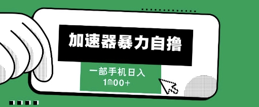 205新风口，加速器暴力自撸，单机日入1k+【揭秘】-财仔梦想资源网