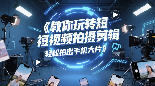 教你玩转短视频拍摄剪辑，轻松拍出手机大片-财仔梦想资源网