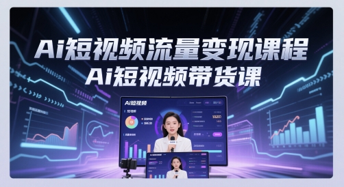 Ai短视频流量变现课程，Ai短视频带货课-财仔梦想资源网