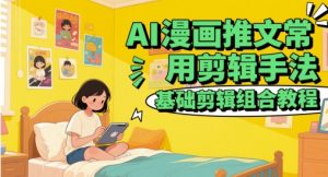 AI漫画推文常用剪辑手法，基础剪辑组合教程-财仔梦想资源网