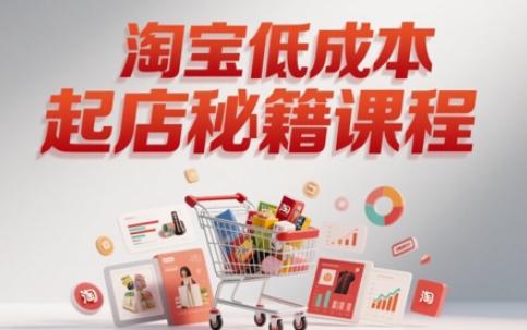 淘宝低成本起店系统课，助你快速起店，实现弯道超车-财仔梦想资源网