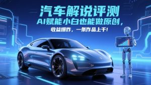 抖音汽车解说评测赛道，AI赋能小白也能做原创，收益爆炸，一条作品上千-财仔梦想资源网