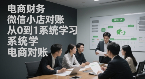 电商财务微信小店对账，从0到1系统学习电商对账-财仔梦想资源网