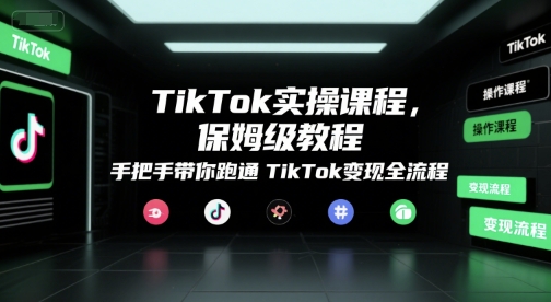 TikTok实操课程，保姆级教程，手把手带你跑通TikTok变现全流程-财仔梦想资源网