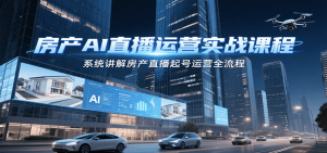 房产AI直播运营实战课程，系统讲解房产直播起号运营全流程-财仔梦想资源网