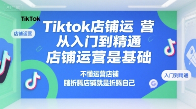 Tiktok店铺运营从入门到精通，店铺运营是基础，不懂运营店铺，瞎折腾店铺就是折腾自己-财仔梦想资源网