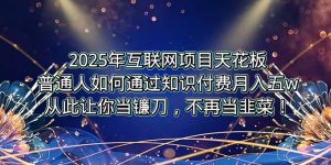 2025年互联网项目天花板，普通人如何通过卖项目实现逆风翻盘，月入5W＋！-财仔梦想资源网