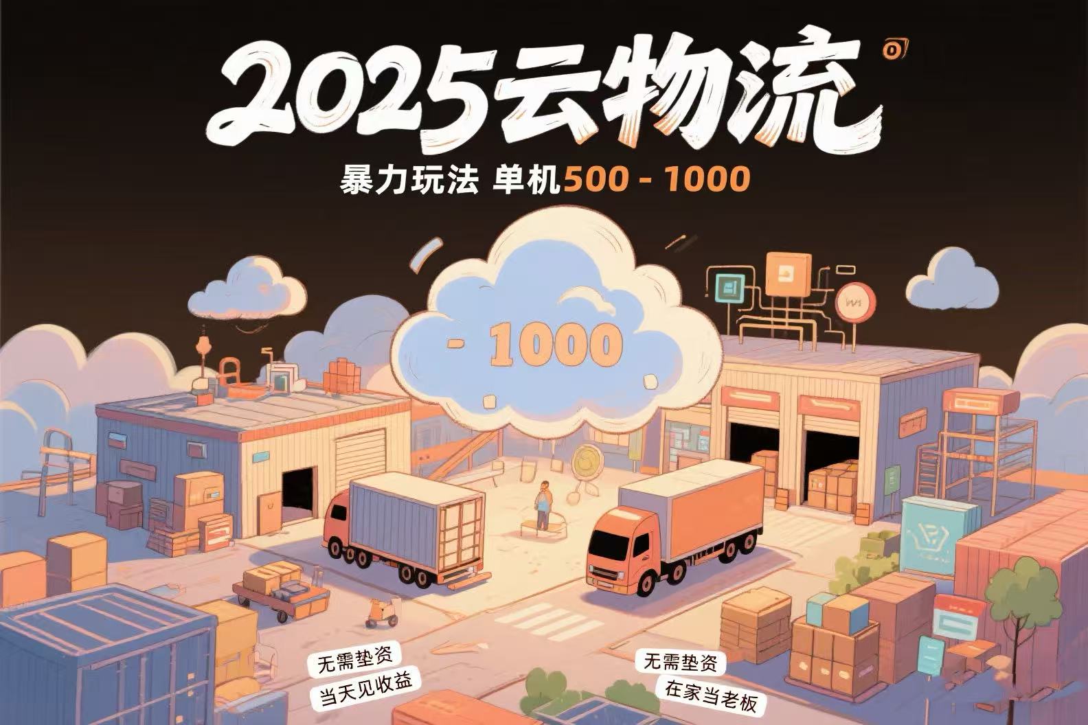云物流赚差价，项目纯利润500~1000，无需垫资，当天到账。不需要有车，…-财仔梦想资源网