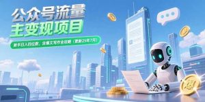 公众号流量主变现项目，新手日入四位数，含爆文写作全攻略(更新25年7月-财仔梦想资源网