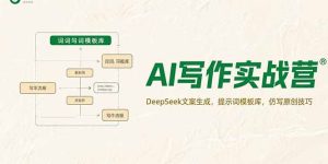 AI写作实战营,DeepSeek文案生成,提示词模板库,仿写原创技巧-财仔梦想资源网